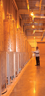 Each DWPF canister is 10 feet tall and 2 feet in diameter, and typically takes a little over a day to fill.