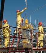 Employees perform work in one of SRS's tank farms.