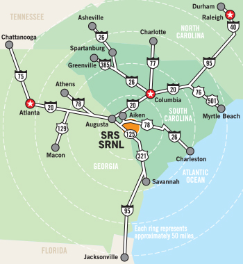 Map of SRS and surrounding areas